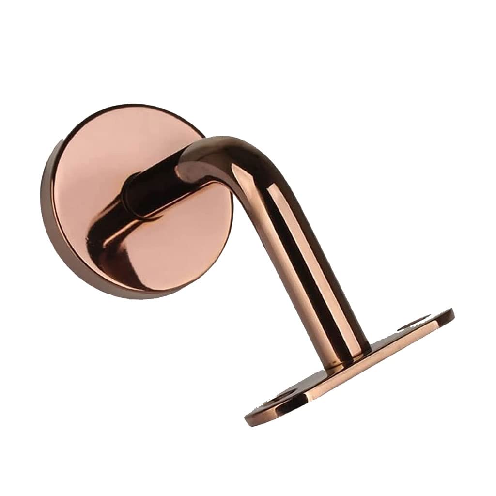 AGAATI 2 Pcs Handrail Bracket Stainless Steel Safety Rails Flat Fixed Pallet Stainless Steel Easy Installation Stair Accessories (Rose Gold)