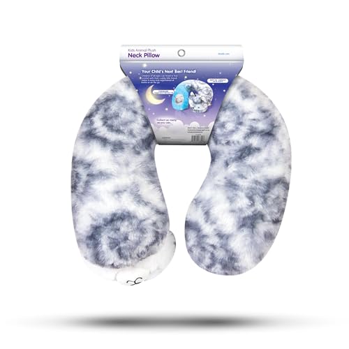 Image of Cloudz Kids Super Soft N' Cuddly Animal Airplane Travel Neck Pillow! Keep Children Comfy and Supported with a Buddy While Traveling or just Resting at Home - Grey Wolf