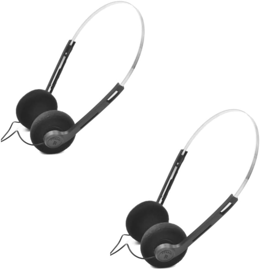 2 Pcs Black Retro On Ear Headphones, Lightweight Portable Headphone with Adjustable Headband, Wired Stereo Headphones, Over-Ear-picture-45