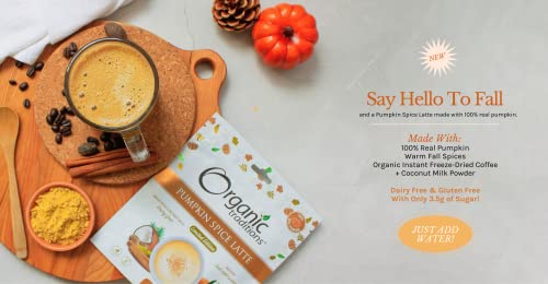 Organic Traditions Pumpkin Spice Latte - 5.3Oz - Organic Drink Mix - 100% Real Pumpkin, Instant Coffee, Cinnamon, Nutmeg, Ginger, Clove, Cardamom And Allspice - Dairy Free #TOP6