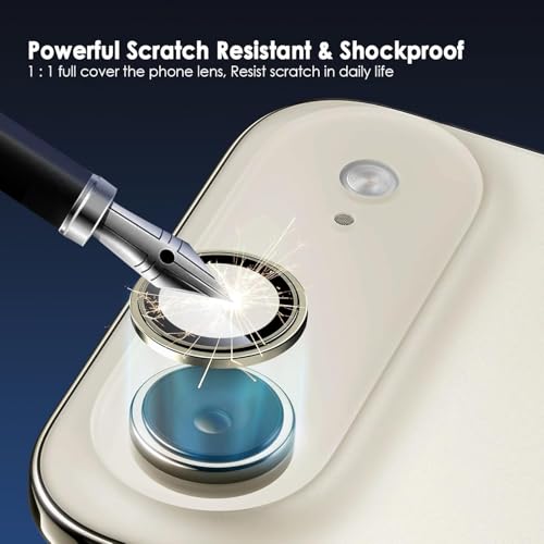 Image of Skinomi Camera Lens Protector Compatible with iPhone 17 Air, [Anti-Scratch] Premium Tempered Glass Film Aluminum Alloy Lens Ring Cover- Gold Titanium