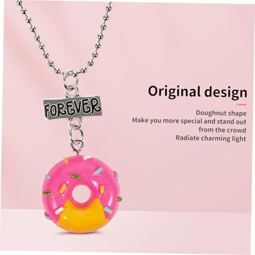 Friendship Bracelets 3 Pcs Best Friend Necklaces Donuts Ice Cream Pendant Friendship Necklaces for 3 Girls Birthday Friends Sisters Jewlery (Best Friend Forever) Girl Toys3