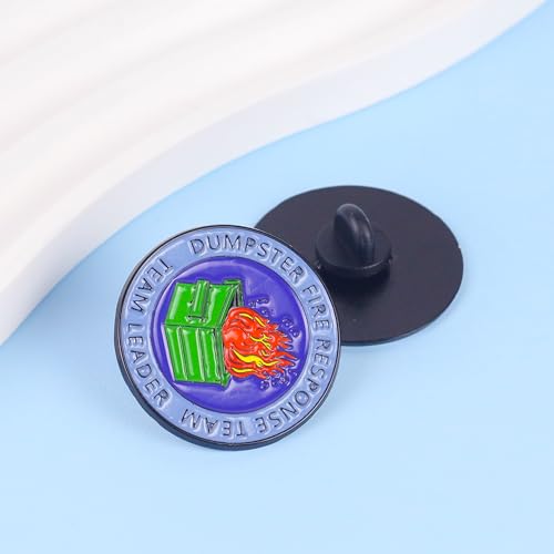Dumpster Fire Response Team Trash Fire Sarcastic Brooch Pin, Office Humor Enamel Pin, Funny Gift For Team Leader Boss Coworker, Chaos Coordinator Lapel Badge, Sarcasm Brooches, Funny Work Decorative Jewelry Accessories4
