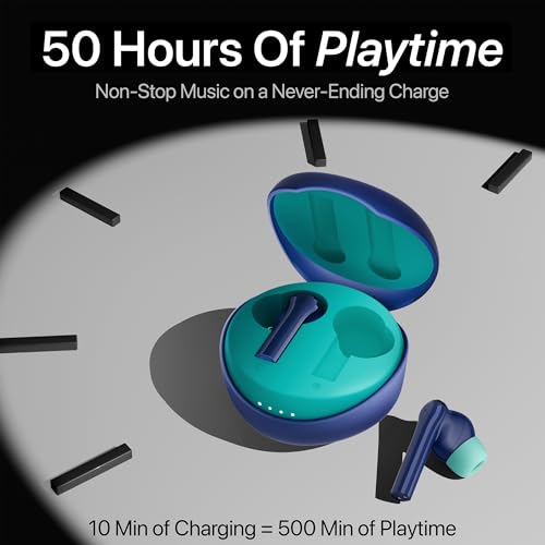 Image of Mivi DuoPods Maxx TWS [New Launch], 13mm Bass Drivers, 50 Hrs Playtime, HD Call Clarity with AI-ENC, Gaming Mode, BT v5.3, Swift Type-C Charging, Made in India Earbuds