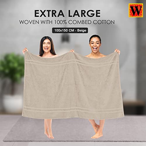 Westlane Linens 2 Jumbo Bath Sheets 100 x 150 cm - 100% Ring Spun Cotton Highly Absorbent and Quick Dry Extra Large Bath Towel - Super Soft Hotel Quality Towel - Image 4