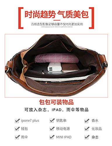 Women's Two-layer Cowhide Leather Fashion Handbag Temperament Messenger Shoulder Bag, One Color, One Size4