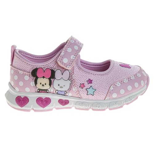 Image of Disney Princess and Minnie Mary Jane Sandals for Girls - Strap Floral Shoes Light-Up Sneakers for Girls - Size Toddler to Little Kids