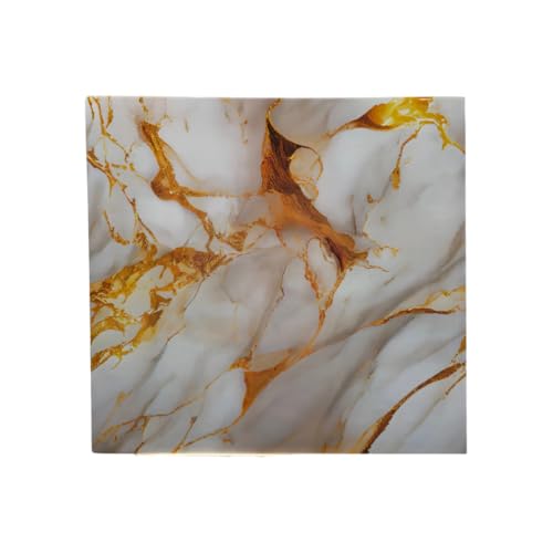 Image of INFINITY DECOR Dark Golden with Cream Abstract Design Marble UV Panels Marble UV Sheets, self Adhesive Wall Tile (60 cm * 60 cm),Marble Look Wall Panels for Homes Wallpaper(Pack of 5)