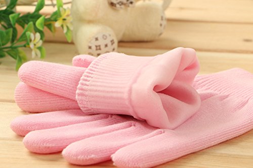 Importikah Pink Moisturize Gel Spa Gloves Soften Repair Cracked Skin Treatment (Pink) 2