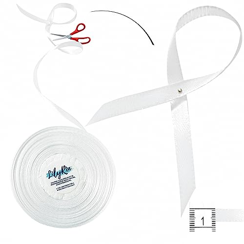 Image of White Ribbon 1 /4 Inches 36 Yards Satin Roll Perfect for Scrapbooking, Art, Wedding, Wreath, Baby Shower, Packing Birthday, Wrapping Christmas or Other Projects