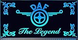 Schilderfeuerwehr DAF LED-Leuchtschild 30x15cm ✓ Ideale Geschenkidee ✓ LED-Beleuchtung ✓ Lasergraviert | Edles LED-Schild als Truck-Accessoire | Beleuchtetes DAF Logo-Schild für den 24Volt-Anschluss