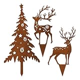 Kerstballen voor terras, 3 stuks, metaal, weerbestendig, kerstdecoratie voor buiten, voor feestjes buiten, gazon, veranda, vloer