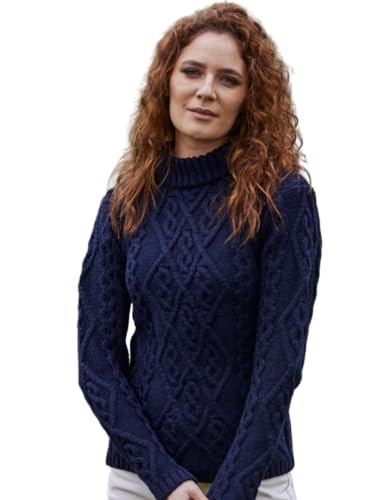 SAOL Wool Sweater for Women Ireland Cable Knitted Jumper