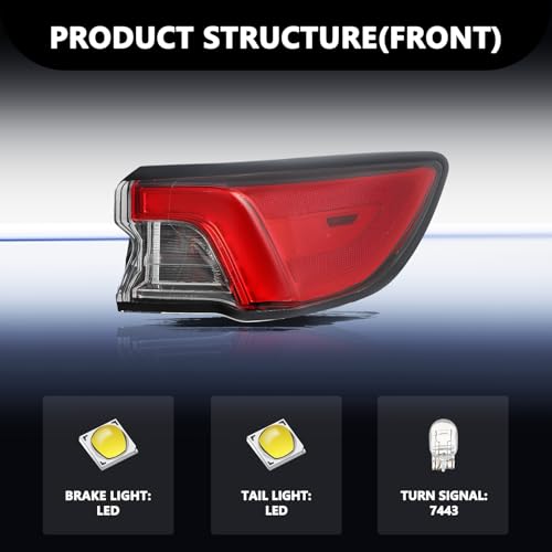 Image of Aosky LED Tail Light Assembly Compatible with 2020 2021 2022 Ford Escape | Rear Taillight Brake Signal Lamp with Bulbs (Pair)