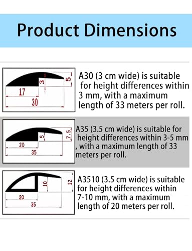 Tira de transición autoadhesiva para azulejos y alfombras de 8-10 mm 5