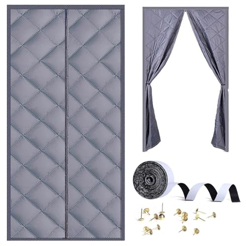 Rideau de porte magnétique thermique isolant froid chaleur gris - 2