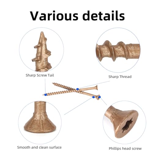 Image of Deck Screws #10 x 3-1 /2'', T25 Star Torx Drive Flat Head Wood Screws, Brown, 5lb