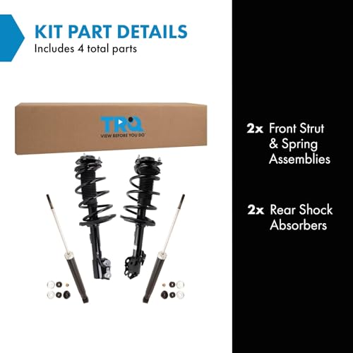 Image of TRQ Front and Rear Complete Strut Assembly & Shock Absorber Kit Complete Strut & Coil Spring Assembly Compatible with 2015-2020 Toyota Sienna