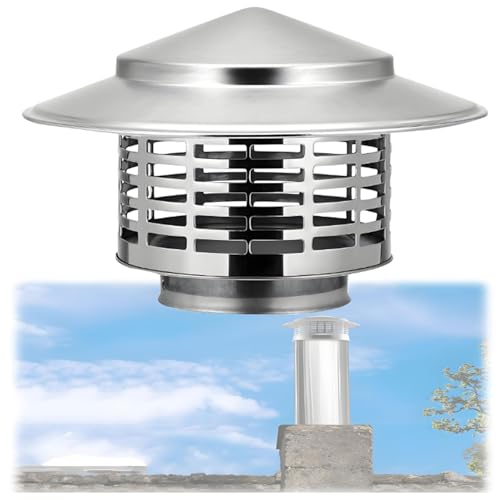 Cubierta De Chimenea Sombrerete Chimenea Cubierta para Lluvia Tapa De Campana De Chimenea Accesorio De Chimeneade Acero Inoxidable Cubierta para Chimenea Tapa De Conducto De Humo(300mm/11.8in)