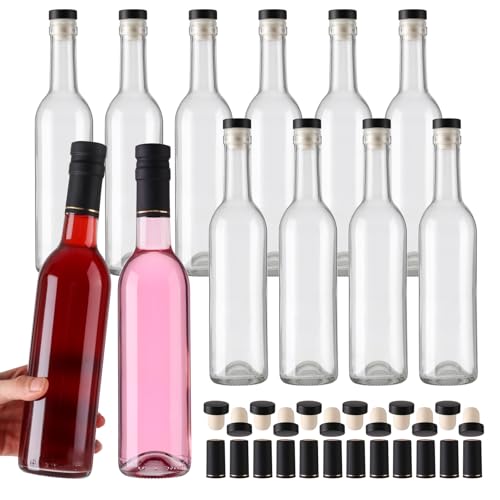 Recopilación y reviews de Mejores vinos espumosos los más solicitados. 30 Alotpower - Botellas de vino de 12 onzas con tapas en T y cápsulas retráctiles con sello, 12 botellas de vino para hacer vino, botellas de vino vacías para vino espumoso, kefir,...
