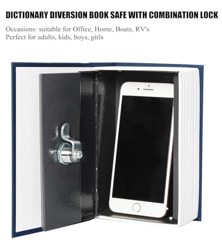 Image of Security Dictionary Book Safe Secret with 2 Keys Lock, Metal Hidden Storage Box, Password Secret Compartment for Valuable, Cash, Jewelry (18x12x5.5 cm) (Multicolor) (Key Lock)