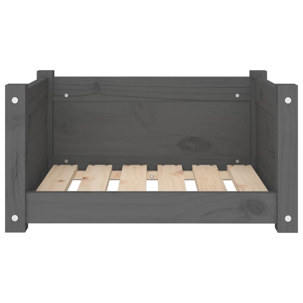 vidaXL Cama para Perros Madera Maciza de Pino Gris 55,5x45,5x28 cm Mascotas