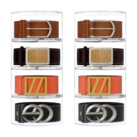 NIUBEE Belt Organizer, Acrylic 8 Layers Belt Case Storage Holder and Display for Accessories like Jewelry,Watch,Bracelets Cover
