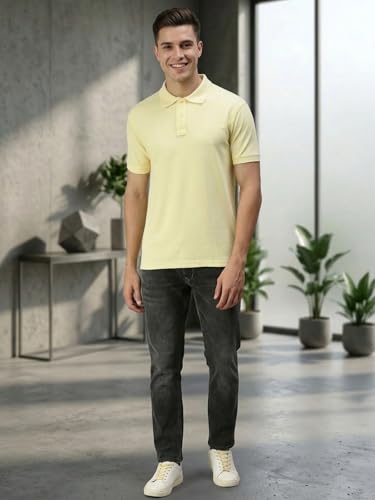 Image of Lux Cozi Men's Cotton Solid Polo Tshirt | Collar Tshirts | Half Sleeves | Stylish & Premium All Day Wear | Pack of 1