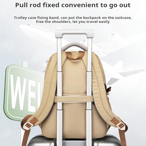 Lightweight Travel Backpacks for Men and Women,Water Resistant Casual Daypack with Large Capacity and Multiple Compartments(Off-White)3