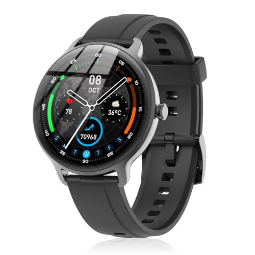 Image of Smart Watch for Men Women(Answer /Make Calls), Smartwatch Built-in AI Voice, 1.27 inch HD Fitness Tracker with Heart Rate /Sleep /Step /SpO2 Monitor, 100+ Sports Modes, IP68 Waterproof Watch for Android iOS