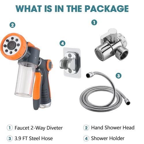 image for Ultrimkit Dog Pup Shampoo Dispenser Jet Attachment to Bathroom, Bathtu