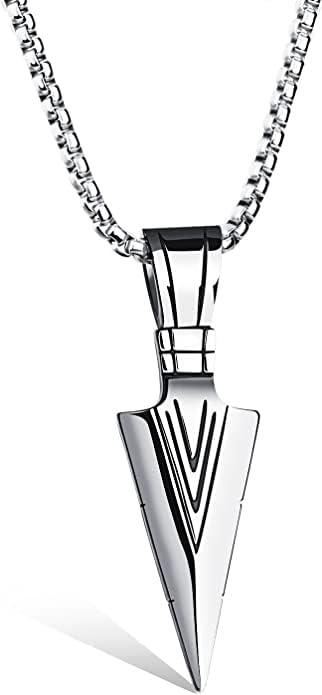 Pendant for Men Arrow Black Silver gold chain for men Boys Mens boyfriend gents locket Necklace for men Boy girls Women Stainless Steel neck chain lockets mens chains fashion Long Stylish M19-image-43