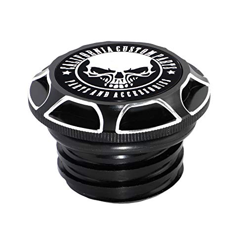 Guaimi Cnc Aluminum Fuel Gas Tank Oil Cap For Harley Sportster Xl 1200 883 X48 Dyna -Skeleton (Black) #TOP2