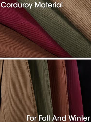 Cicy Bell Womens Corduroy Mini Skirt Casual High Waisted Side Slit A-line Bodycon Work Pencil Skirts with Shorts4