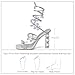 VOZTOLLS Women's Rhinestone Crystal Butterfly High Heels Stylish Open Square Toe Spiral Ankle Strap Dress Chunky Heeled Sandals For Wedding Party Banquet Silver Size 6.5