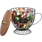 Soporte para cápsulas de café de gran capacidad, organizador de tazas K negro para mostrador, accesorios de barra de café, estación de decoración para cápsulas, espresso, cápsulas, crema (CC-negro)