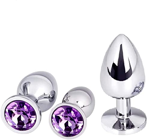 Conjunto de treinamento de 3 peças com ferramenta estimuladora plug-in de cristal em forma de coraçã