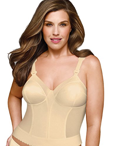 Exquisite Form Women's Exquisite Form Women's Back Close Longline Bra #5107532 Bra, -beige, 42C