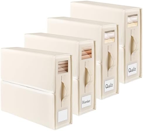4 Piezas Caja Organizador Sabanas, Tela Oxford Organizador de Rop...