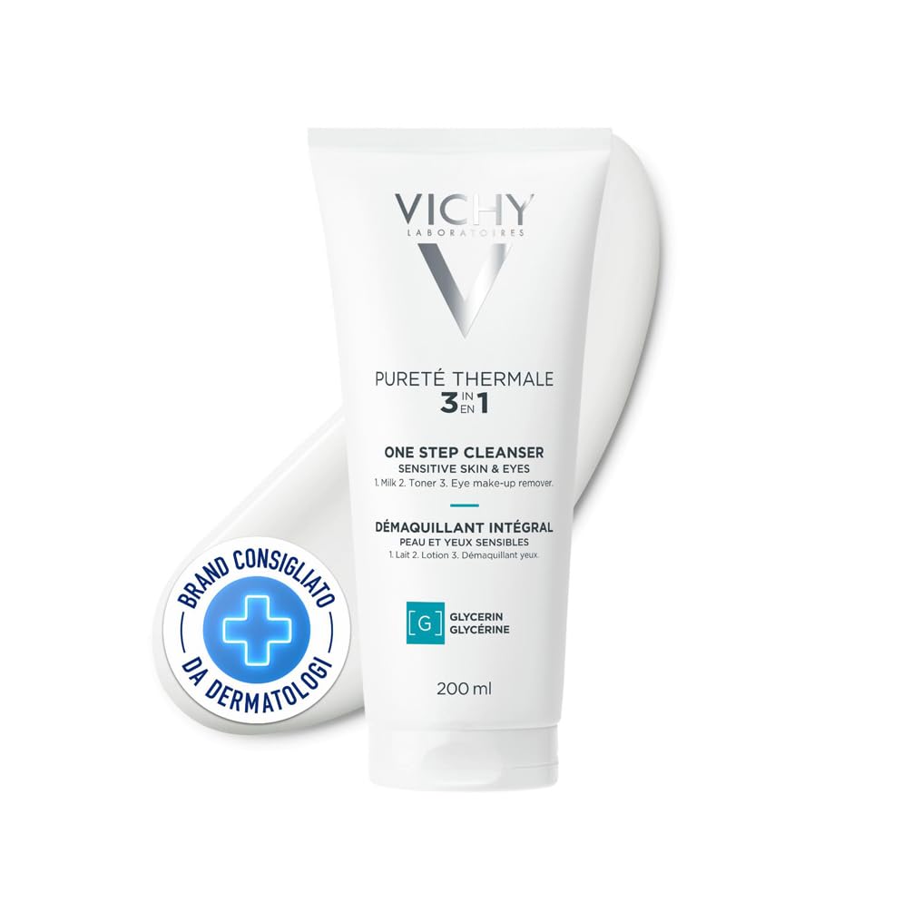 Vichy Pureté Thermale, Latte Tonificante, Struccante e Tonificante, Con Captelae, Estratto di Karité e Acqua Termale di Vichy, Adatto a Portatori di Lenti a Contatto, 200 ml