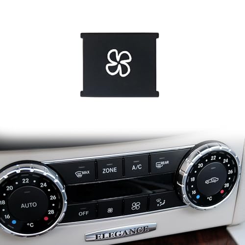 Y-QIPED AC Climate Heater Control Button Cover Replacement Compatible with Mercedes Benz W204 C Class CLS C218 GLK X204 G-Class W463 GL X166 ML GLE GLS W166 (Fan Button-NO.7)