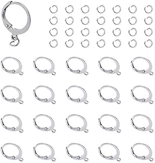 UNICRAFTALE 80pcs Leverback Earring Findings with Jump Rings 304 Stainless Steel Earring Hooks Leverback Earring Making Kits Lever Back Hoop Earring for DIY Earrings Making