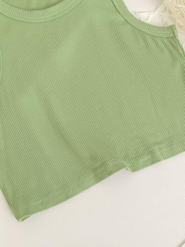 Image of NEW 6-14Y Tween Girls Stretchy Rib Knit Outfit Rayon Tank & Shorts Set Casual Lounge Playwear