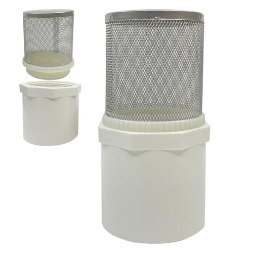1.5 inch Stainless Steel Filter Cover Connected to 1.5 inch/DN40 PVC Water Pipe, Suction Strainers Used to Remove Debris and Reduce Solid Entry