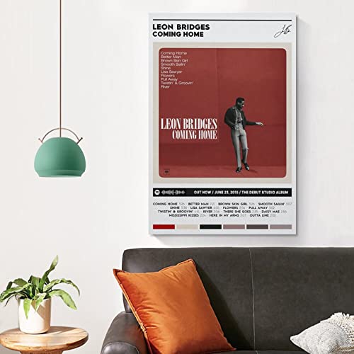 Pluvo Leon Bridges - Coming Home Canvas Posters Wall Art Bedroom Office Room Decor Gift Unframe12X18Inch(30X45Cm) #TOP4