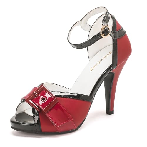 Image of getmorebeauty Peep Toe Heels for Women Sexy Strappy High Heels Ankle Strap Heeled Sandals