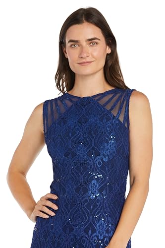 Image of Sleeveless Sequin Lace Mermaid Gown W /Sheer Insets & Strappy Details