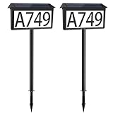 Nazuwke House Numbers for Outside Solar Powered, 2 Pack 3-Color LED Illuminated Solar Address Sign Plaques Waterproof with Stakes, Outdoor Lighted Home Number for Yard Garden Street Mailbox