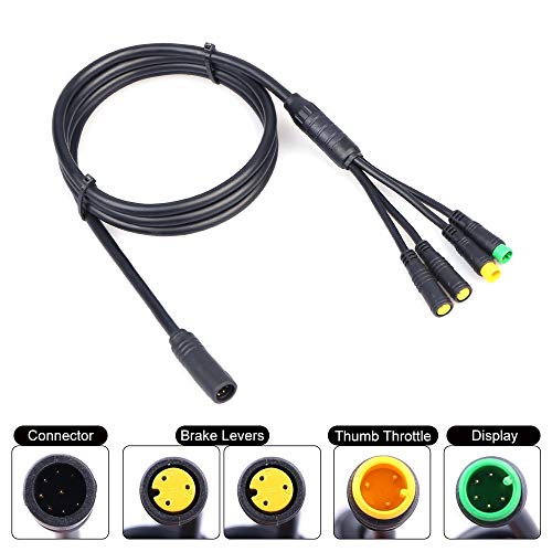 Junstar-EU EB-Bus 1T4 Cable a Prueba de Agua para Bafang BBS BBSHD Palanca de Freno del Acelerador del Pulgar del Motor Central Dispaly Plug
