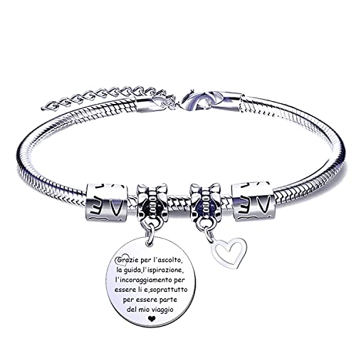 EAWEN Pulsera Profesor Regalo Profesor Pulsera Profesor Regalo Maestro Pulseras Maestro Gracias Maestro por el Regalo Grabado Pulsera Regalos de graduación Cumpleaños, L, Acero inoxidable Cover